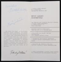 Gobbi Hilda és Bényi László aláírása kiállítás programfüzetén