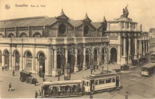 Brussels, Bruxelles; La Gare du Midi / railway station, tram