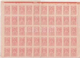 1934 4f illetékbélyeg 100-as hajtott ívben