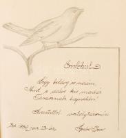 cca 1926-1934 Régi emlékkönyv rajzokkal, szentképekkel, idézetekkel, jó állapotban