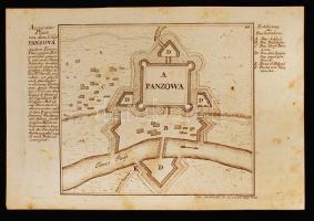 cca 1720 Augsburg; idősebb Bodenehr, Gabriel: Accurater Plan von dem Schloss Panzova an dem Temes-Fluss. Rézmetszet, magyarázó szöveggel és jelmagyarázattal 18×15,5 cm