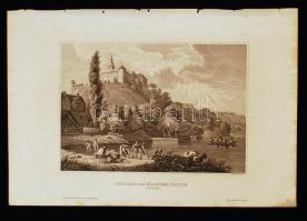 1856 Buringer: Az újlaki vár és kolostor. Schloss und Kloster Illock in Ungarn. Acélmetszet, Kunstanstalt des Bibliographisches Institut in Hildburghausen, 15×10 cm