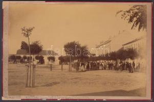 cca 1890 Zenta főtér, a gimnázium épülete átépítés előtt 16x11 cm