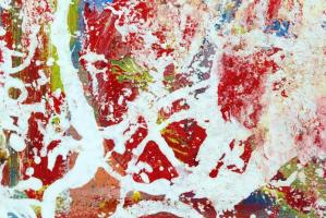 Csorba Simon László (1943-): Cím nélkül (Prézlinek szeretettel). Akril-vegyes technika, karton, háto...