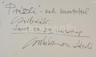 Csorba Simon László (1943-): Cím nélkül (Prézlinek szeretettel). Akril-vegyes technika, karton, háto...