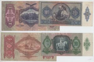 1930. 100P + 1932. 50P + 1936. 10P + 1941. 20P mindegyik hamis nyilaskereszt felülbélyegzéssel T:III