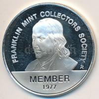 Amerikai Egyesült Államok 1977. "(Franklin Mint) Éremgyűjtő Egyesület" Ag emlékérem (6.31g...