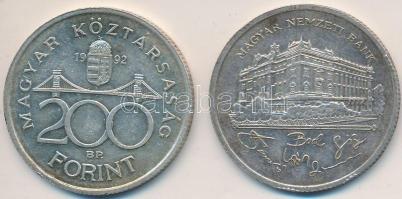 1992. 200Ft Ag "MNB" (2x) T:2,2- Adamo F13
