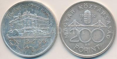 1992. 200Ft Ag "MNB" (2x) T:2,2- Adamo F13