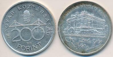 1992. 200Ft Ag "MNB" (2x) T:2,2-
Adamo F13