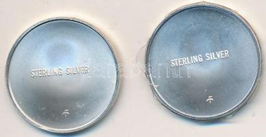 Amerikai Egyesült Államok 1980-1981. "(Franklin Mint) Éremgyűjtő Egyesület" (2x) Ag emlékérem (2.85g + 2.89g/0.925) T:PP USA 1980-1981. "Franklin Mint Collectors Society" (2x) sterling silver medallion (2.85g + 2.89g) C:PP