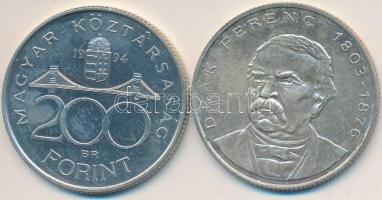 1994. 200Ft Ag "Deák" (2x) T:2,2- Adamo 13.1