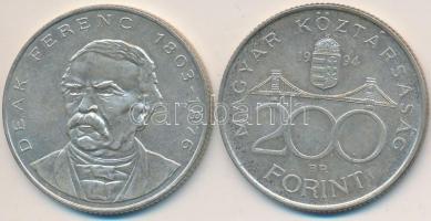 1994. 200Ft Ag "Deák" (2x) T:2,2- Adamo 13.1