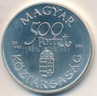 1993. 500Ft Ag "Régi dunai hajók - Árpád" eredeti "MNB" dísztokban, tanúsítvánnyal T:BU