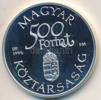 1994. 500Ft Ag "Régi dunai hajók - Carolina" eredeti "MNB" dísztokban, tanúsítvánnyal T:PP