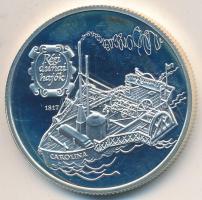 1994. 500Ft Ag "Régi dunai hajók - Carolina" eredeti "MNB" dísztokban, tanúsítvá...