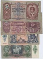 1930. 100P + 1932. 50P + 1936. 10P + 1941. 20P mindegyik hamis "Kerületi Pártvezető Kőszeg" nyilaskereszt felülbélyegzéssel T:II,III