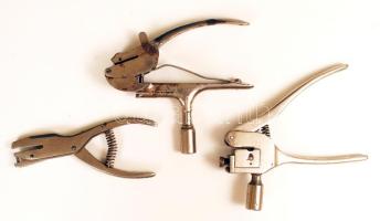 3 db lyukasztó, fém,  m:14 cm (3×)