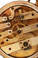 cca 1880 Ancre Ligne Droite kulcsos, duplafedeles ezüst zsebóra, szép állapotban, de üveg nélkül, Kü...