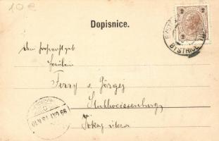 1899 Bystrice nad Pernstynem, Namesti, Kostel sv. Vavrince; Nakladem Ant. Sykory / main square, chur...