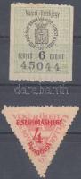 1945-1946 Budapest VI. kerületi városi illetékbélyeg + Újpest városi illetékbélyeg