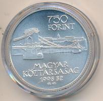 1998. 750Ft Ag "Budapest egyesítésének 125. évfordulója" tokban tanúsítvánnyal T:BU