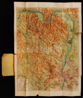 cca 1910 Stoits György: Turista útmutató: Pilis hegység turista térképe 60x80 cm