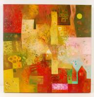 Pelles Róbert (1955-): Halászfalu. Olaj, vászon, jelzett, tanúsítvánnyal, 60×60 cm