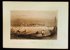 1856 Zimony látképe. Semlin. Acélmetszet, Kunstanstalt des Bibliographisches Institut in Hildburghausen, 16×10 cm