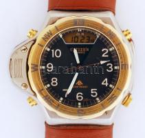 Citizen többfunkciós quartz óra bőr szíjjal. Jól működik