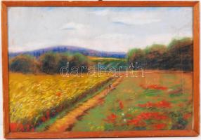 Rónai jelzéssel: Keresztül a mezőn. Pasztell, papír, üvegezett keretben, 45×32 cm