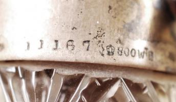 Ezüst (Ag.) fedeles mini karaffa, jelzett, hibátlan, m:15 cm