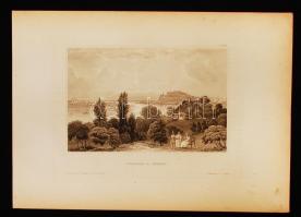 1856 Újvidék látképe. Neusatz in Ungarn. Acélmetszet, Kunstanstalt des Bibliographisches Institut in Hildburghausen, 15×9,5 cm