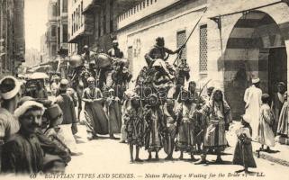 Egyptian types and scenes, native wedding - waiting for the bride; folklore