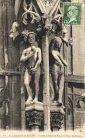 Rouen, Cathedral, Tour de Beurre / cathedral, tower, statue of Adam and Eve (EK)