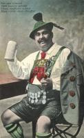 '...Eins - zwei - drei - G'suffa' German beer drinker, folklore