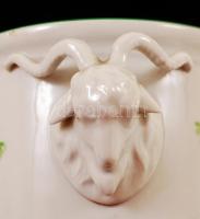 Herendi tercieres kaspó, kézzel festett, jelzett, hajszálrepedéssel, m:12,5 cm