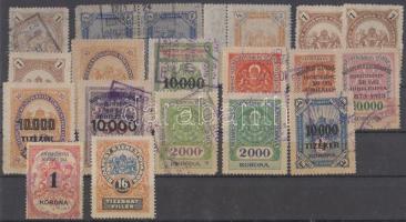 19 db Budapesti illetékbélyeg
