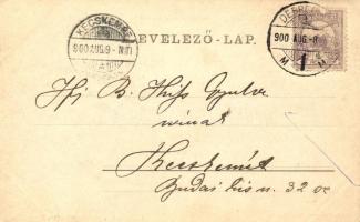 Debrecen, Kossuth utca, ifj. Pájer és Tóth Gyula kereskedése; kiadja Komáromi J. papírkereskedése