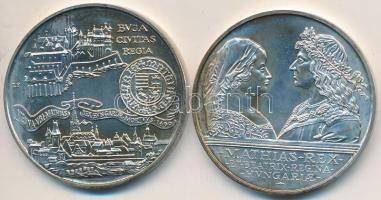 1990. 500Ft Ag + 500Ft Ag "Mátyás király" pár dísztokban tanúsítvánnyal T:BU