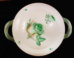 Herendi virág mintás étkészlet, kézzel festett, jelzett, hibátlan, összesen:25 db