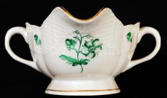 Herendi virág mintás étkészlet, kézzel festett, jelzett, hibátlan, összesen:25 db