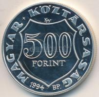 1994. 500Ft Ag "Kossuth Lajos" eredeti "MNB" dísztokban, tanúsítvánnyal T:PP