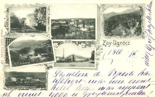 Zayugróc, Botgyár, üveggyár, Karolinavölgy; kiadja Gansel Lipót / factories, floral