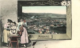 Maribor, Marburg; folk musicians Art Nouveau (EK)