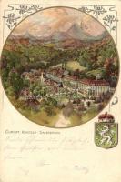 Rogaska Slatina, Rohitsch-Sauerbrunn; Curort / spa, coat of arms Art Nouveau litho (EK)