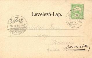 Temesrékás, Takarékpénztár, Főtér, téglagyár / bank, main square, brick factory; floral