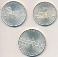 1956. 10Ft + 20Ft + 25Ft Ag "10 éves a Forint" sor T:2