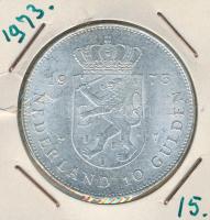 Hollandia 1973. 10G Ag "Julianna" T:3 Netherlands 1973. 10 Gulden Ag "Juliana" C:F Krause KM#196