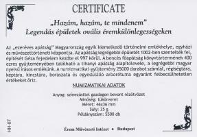 DN. "Pannonhalmi Bencés Főapátság / Géza fejedelem" ovális ezüstözött rézötvözet a "H...